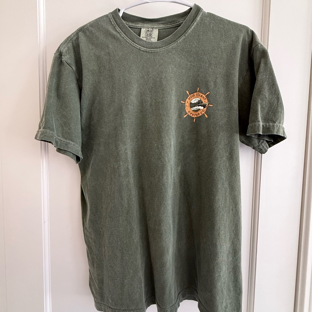 Hog Island Oyster Co Comfort Colors Forest Green Graphic Tee